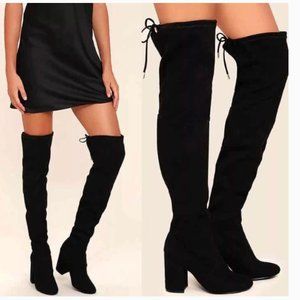 Steve Madden Black Norri Over the Knee Boots